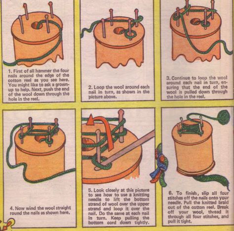 french_knitting_instructions Spool Knitting, French Knitting, Viking Knit, Knitting Instructions, Finger Knitting, French Dolls, Cool Ideas, Knitting Tutorial, Loom Knitting