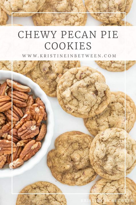 Pecan Chewy Cookies, Pecan Pie Crumble Cookies, Buttered Pecan Cookies, Pecan Pie Cookies Gluten Free, Pecan Snacks Healthy, Cookie Recipes Pecan, Pecan Pie Sugar Cookies, Nut Cookies Christmas, Christmas Pecan Cookies