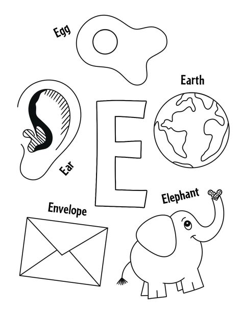 E Activity For Preschoolers, Envelope Activities For Preschool, Preschool Letter E Activities, Letter E Tracing Worksheets, Letter E Worksheets Kindergarten, Letter Ee Worksheets Free Printable, Letter E Coloring Page, Letter E Printable, Preschool Worksheets For Kids