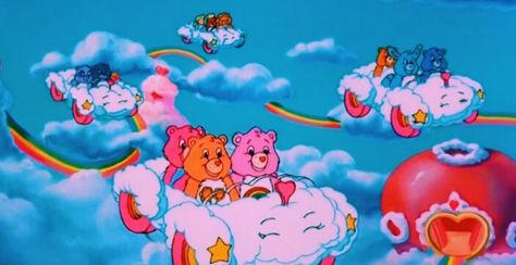 Care Bears Movie, The Care Bears, Steiff Teddy Bear, Care Bears Cousins, 90s Memories, On Clouds, Common Themes, Bear Wallpaper, White Clouds