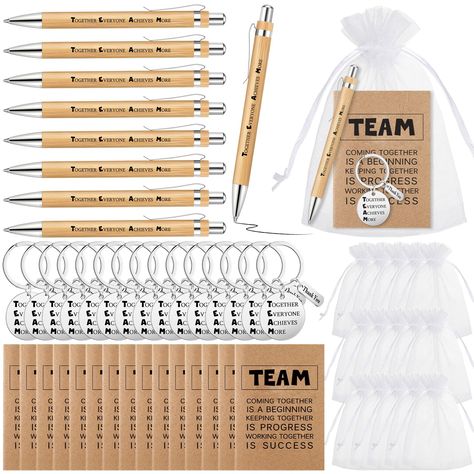 PRICES MAY VARY. Comprehensive Employee Rewards Set: the set of these coworker appreciation gifts includes 25 motivational notebooks, 25 bamboo ballpoint pens, 25 teamwork keychains, and 25 organza bags, ideal for corporate gifts, employee appreciation events or as thoughtful gifts for your team members Reliable for Long Term Use: the kraft notebooks feature kraft paper covers and paper pages, offering a sturdy and smooth texture for writing, and the pages are easy to turn; The pens are made fro Gifts For Leadership Team, Manager Christmas Gift Ideas, Holiday Gift Ideas For Employees, Gifts For Church Leaders, Gifts For Business Owners, Gift Ideas For Employees From Boss, Christmas Work Gifts, Christmas Gifts For Employees From Boss, Gifts For Employees From Boss