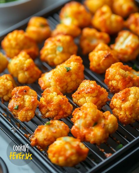 Air Fryer Buffalo Cauliflower Air Fryer Buffalo Wings, New Appetizers, Air Fryer Buffalo Cauliflower, Bacon Cheeseburger Meatloaf, Buffalo Fries, Buffalo Cauliflower Recipes, Cheeseburger Meatloaf, Air Fryer Recipes Appetizers, Cooking Fever