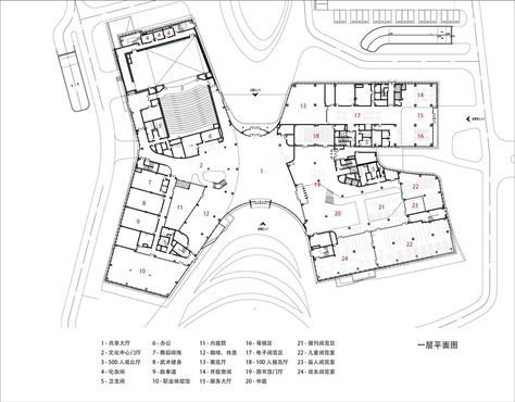 Crafts Center Architecture Plan, Culture Center Plan, Innovation Center Architecture, Cultural Center Architecture Projects, Arts Center Architecture, Culture Center Architecture, Cultural Center Architecture Concept, Cultural Centre Architecture, Art Center Architecture