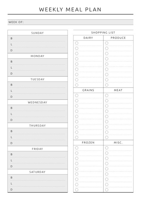 Meal Plan Shopping List Printable, Menu Planning Template, Meal Planning Printable Templates, Kitchen Diary, Grocery Checklist, Weekly Meal Plan Template, Weekly Meal Planner Template, Printable Meal Planner, Grocery List Template