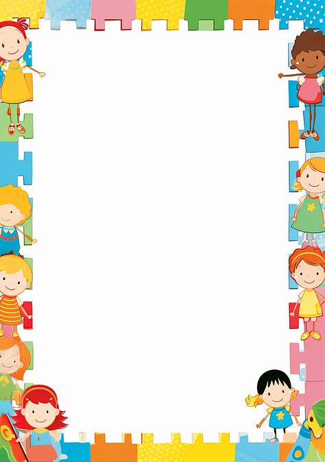 Border Design For Kindergarten, Wallpaper Kindergarten, Frame Design Background, Kindergarten Background, Free School Borders, Kids Clothing Store Design, School Photo Frames, School Border, Background Border