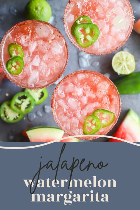 Spicy Watermelon Margarita, Watermelon Jalapeno Margarita, Watermelon Cocktail Recipes, Limeade Margarita, Watermelon Tequila, Spicy Margarita Recipe, Spicy Watermelon, Cucumber Margarita, Margarita Cake