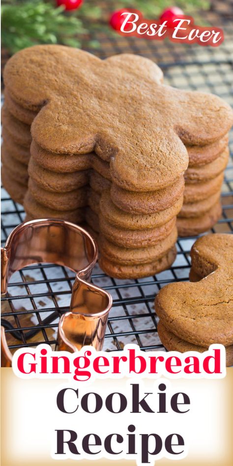 Best Gingerbread Cookie Recipe, Gingerbread Cookie Recipe, Best Gingerbread Cookies, Cut Out Cookie Recipe, Soft Gingerbread Cookies, Ginger Bread Cookies Recipe, Gingerbread Recipe, Gingerbread Man Cookies, Ginger Cookies