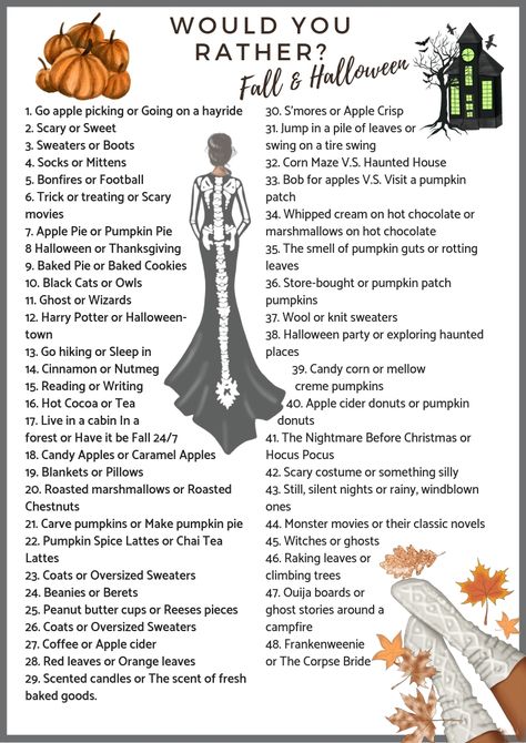 Halloween This Or That, Yes Day Ideas, 30 Days Of Halloween, Fall Halloween Decorations, Halloween Things To Do, October Activities, Halloween Activity, Halloween Traditions, Fun Fall Activities