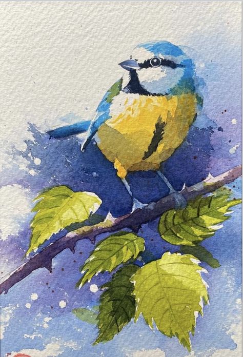 Oil Painting Background, Watercolor Paintings Nature, Art Zine, Bird Watercolor Paintings, Bird Watercolor, Canvas Art Projects, Easy Art Projects, Bird Artwork, Textured Canvas Art