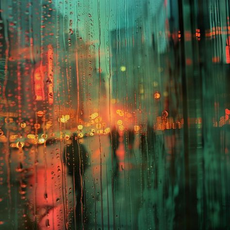 Rainy Window View: A vivid view through a rain-soaked window, showcasing blurred city lights and a gloomy ambiance. #rain #window #lights #water #droplets #aiart #aiphoto #stockcake ⬇️ Download and 📝 Prompt 👉 https://ayr.app/l/X5ch Blurred City Lights, Rain On Window, Rainy Window, Rain Window, Window Lights, Rain Lights, Rainy City, Japanese Colors, Bokeh Lights