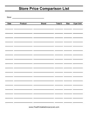 Track the prices and brands for groceries at a specific store with this printable budget tracker. Free to download and print Price Comparison Printable, Grocery Price Comparison Spreadsheet, Budgeting Sheet, Grocery List Printable Free, Family Binder, Printable Shopping List, Tracker Free, Printable Budget, Organizing Paperwork