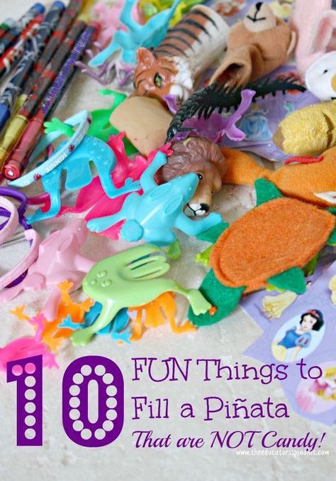 10 Fun Things to Fill a Children's Pinata with That Are NOT Candy! Healthy options for kids parties. Stuffing Ideas, Kids Learning Games, Pinata Candy, Pinata Diy, Candy Alternatives, Birthday Pinata, Pinata Fillers, Piñata Ideas, Random Picture