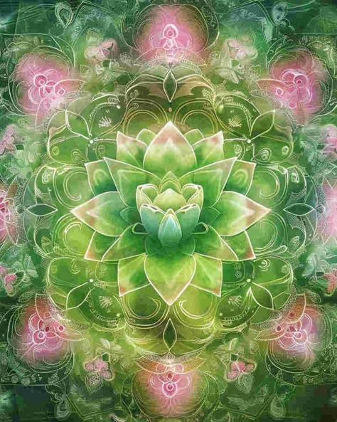 Mandala of heart chakra💚｜original spiritual artwork 🧚🏻original AI art combine with spirituality 👉commercial use unavailable #mandaladrawing #healingart #spiritualart #spiritualawakenings #spiritualhealing #arthealing #aiartist Heart Chakra Aesthetic, Heart Chakra Art, Green Heart Chakra, Tarot Ideas, Heart Mandala, Chakra Art, Psychic Medium, Spiritual Artwork, Seven Chakras