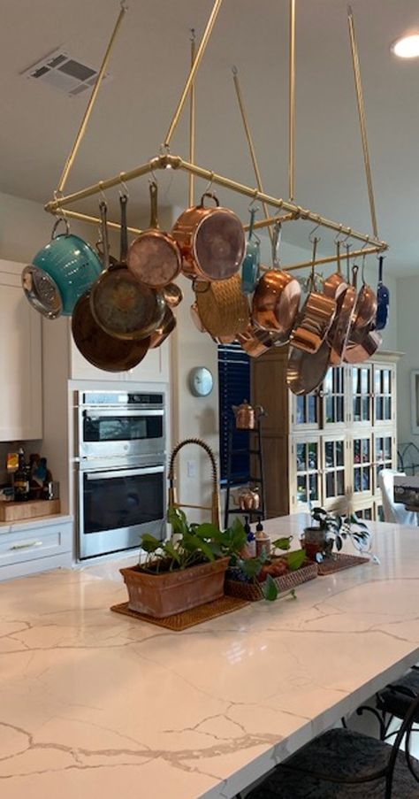 Saucepan Hanging Rack, Hanging Pan Rack Over Island, Hanging Pot Holder Kitchen, Hanging Pots And Pans From Ceiling, Kitchen Pan Hanger, Pots And Pans Ceiling Rack, Hang Pots And Pans From Ceiling, Hanging Rack Kitchen, Overhead Pot And Pan Storage