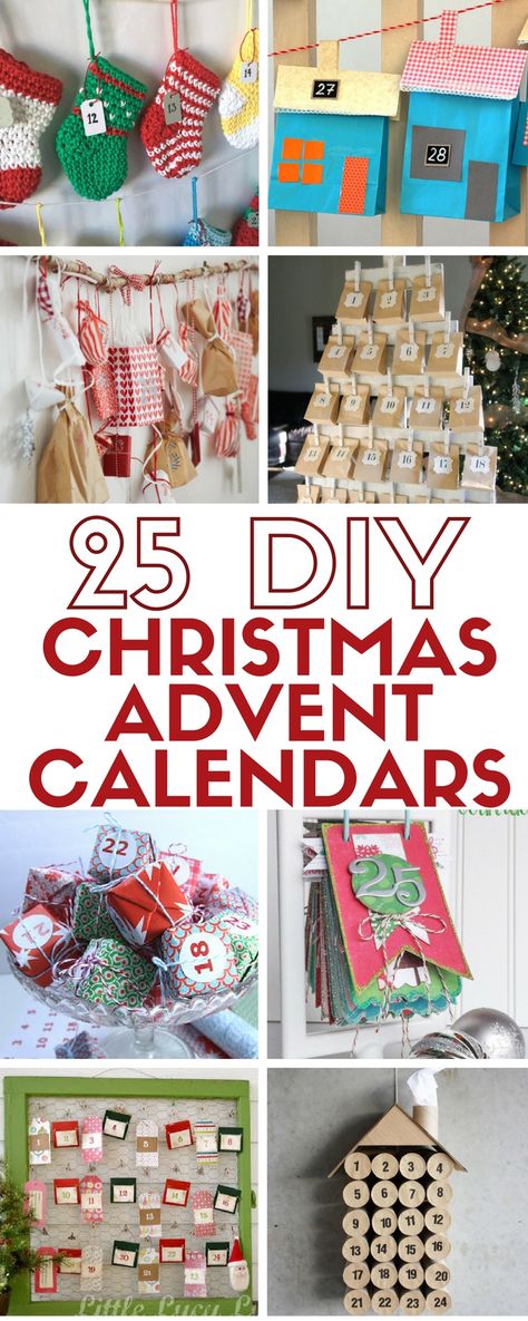 25 easy DIY craft tutorial ideas for your Christmas advent calendar. Countdown to Christmas in a fun and creative way. Great for kids and adults alike! Nativity Ideas, Advent Ideas, Advent Calendar Ideas, Christmas Advent Calendar Diy, Chocolate Advent Calendar, Printable Advent Calendar, Money Savvy, Thrifty Living, Advent Calenders