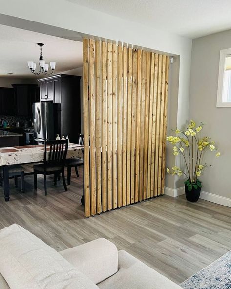 Divider Wall Ideas Small Apartments, Door Alternatives, Space Saving Doors, Wall Divider, Divider Ideas, Wooden Room Dividers, Diy Room Divider, Divider Design, Wooden Room