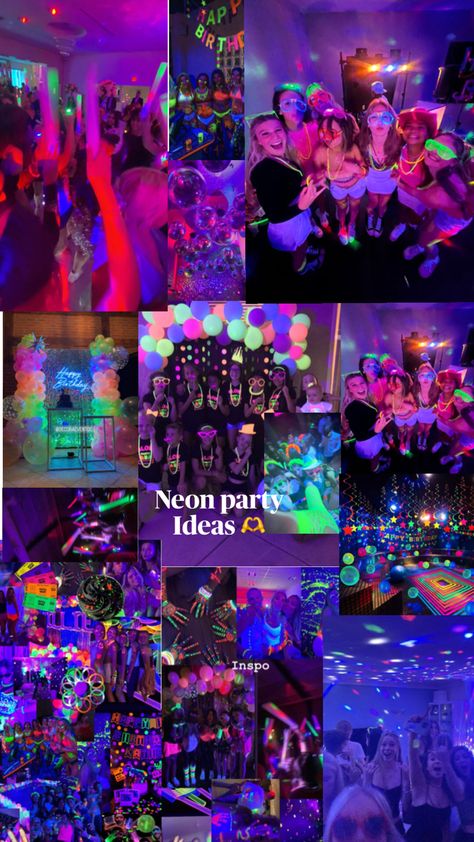 Neon party idea Neon Party, Birthday Party Ideas, My Birthday, House Party, Party Ideas, Birthday Party, Neon, Birthday