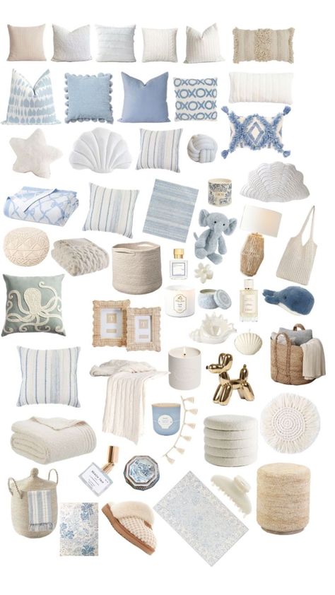 Coastal Girly Bedroom, Purdue Dorm, Coastal Theme Bedroom, Nyu Dorm, Surf Room Decor, Coastal Room Decor, Ocean Room Decor, Blue Dorm, Summer Room Decor