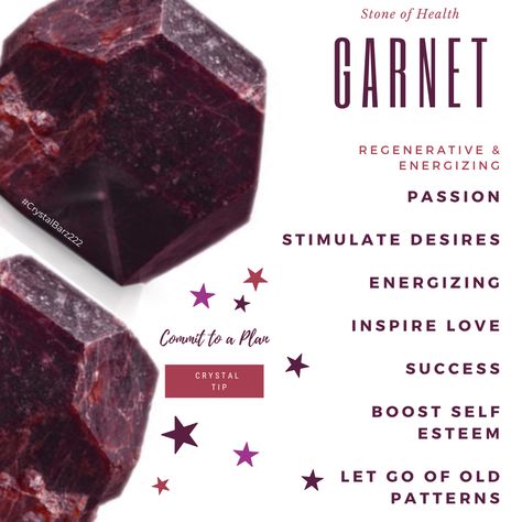 Garnet Meaning - Metaphysical Properties Star Garnet Meaning, Types Of Garnet, Garnet Gemstone Meaning, Garnet Crystal Properties, Spessartine Garnet Meaning, Garnet Magical Properties, Garnet Crystal Combinations, Rhodolite Garnet Meaning, Red Garnet Crystal Meaning