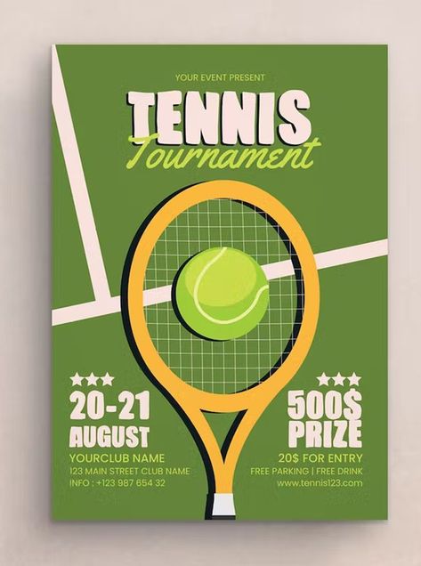 Food Logo Design Inspiration, Promo Flyer, Tennis Posters, Tennis Tournament, Sport Poster Design, Tennis Tournaments, Event Poster Design, Sports Flyer, Best Designers