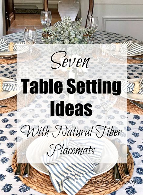 Round Dining Table Place Setting Ideas, Farmhouse Dining Table Place Settings, Simple Place Settings For Home, Decorative Place Settings, Kitchen Place Settings, Beautiful Outdoor Table Setting, Trendy Table Settings, Table Settings For Everyday, Dinner Table Setting Ideas Home