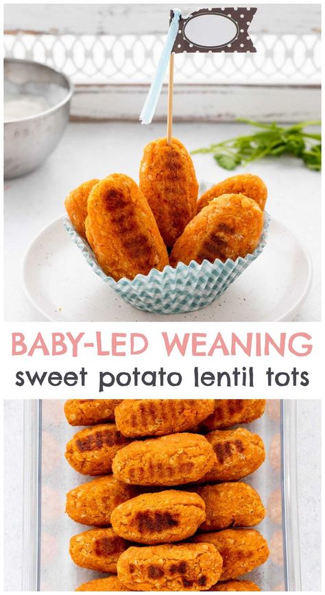 Sweet Potato Tots, Potato Tots, Weaning Foods, Easy Baby Food Recipes, Vegan Baby, Baby Led Weaning Recipes, Healthy Baby Food, Baby First Foods, Weaning Recipes