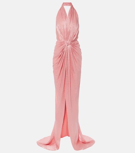 Coral Gown, Stylish Winter Hats, Cherry Blossom Dress, Met Gala Dresses, Georgette Gown, Classy Prom Dresses, Embellished Gown, Pink Gowns, Designer Drapes