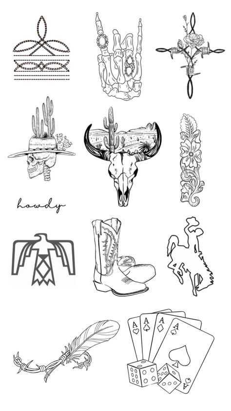 Western Flash Tattoo, Western Flash, Western Patchwork, Antler Tattoos, Western Tattoo, Cowgirl Tattoos, Cowboy Tattoos, Country Tattoos, Simple Tattoos For Guys