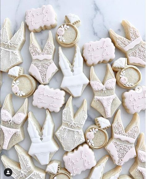 Lingerie Shower Cookies, Cat Bachelorette, Pancake Brunch, Bachelorette Lingerie Party, Bachelorette Party Cookies, Wedding Cookies Decorated, Lingerie Cookies, Dress Cookies, Wedding Shower Cookies