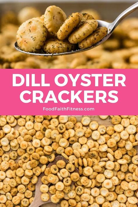 Try making Homemade Dill Oyster Crackers at home for a snack that everyone will love. These crispy crackers are seasoned with dill weed and garlic powder, giving them a burst of savory goodness in every bite. Perfect for parties, movie nights, or anytime you need a tasty treat! Dill Oyster Crackers Recipe, Dill Crackers Recipe, Dill Oyster Crackers, Fall Snack Mix Recipes, Oyster Cracker Snack, Oyster Cracker, How To Make Ranch, Oyster Crackers Recipe, High Protein Vegan Snacks