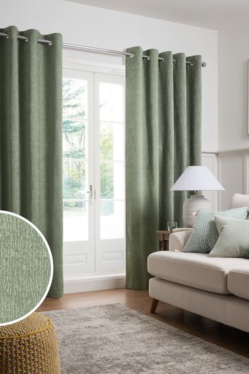 Green Curtains Living Room, Green Curtains Bedroom, Sage Green Curtains, Sage Curtains, Chenille Curtains, Green Sage, Types Of Curtains, Green Curtains, Curtain Texture