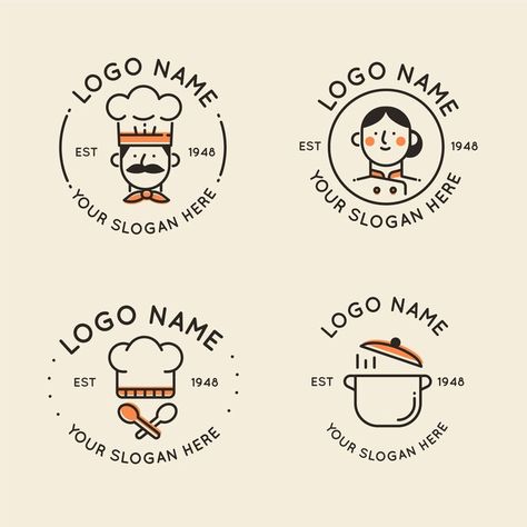 Kitchen Logo Design Ideas, Chef Logo Design Ideas, Logo Food Design, Food Logo Design Ideas, Logo Design Cafe, Business Logo Ideas, Food Logos, Free Business Logo, Catering Logo