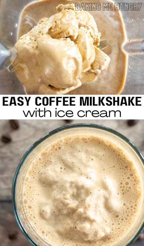 Easy Blended Coffee Drinks, Ice Coffee From Starbucks, Homemade Milkshake Recipe Easy, Drinks With Ice Cream, Milkshake Recipe With Ice Cream, Best Milkshake Recipe, Frozen Coffee Recipe, Milk Shake Recipes, Ice Cream Milkshake Recipe