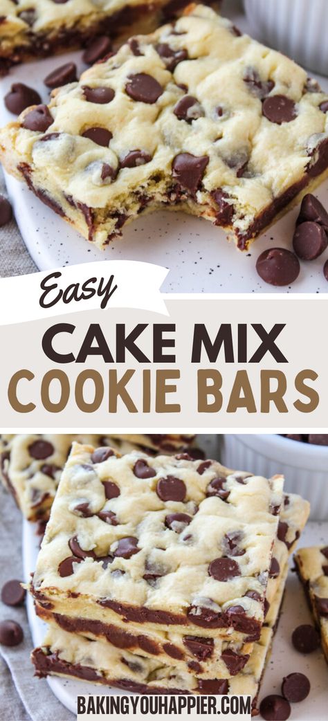 Yellow Cake Mix Cookie Bar Recipes, Cake Mix Cookie Cake Recipe, Gf Cake Mix Recipes, Cake Mix Squares, Recipes Using Yellow Cake Mix Boxes Chocolate Chips, White Cake Mix Bars Recipes, Cookie Cake With Cake Mix Boxes, Cookies With Vanilla Cake Mix Boxes, Easy Chocolate Cake Mix Desserts