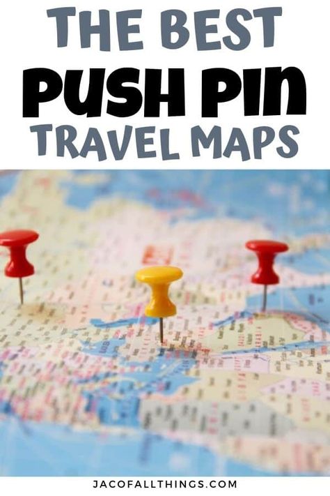 Travel Maps With Pins, Travel Map Ideas, Scrapbook Doodles, Family Travel Map, Cork Board Map, Map With Pins, Push Pin Travel Map, National Geographic Maps, Map Pins