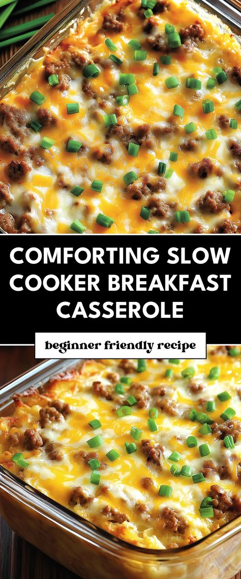 Image for Comforting Slow Cooker Breakfast Casserole Slow Cooker Recipes Breakfast, Overnight Breakfast Casserole With Crescent Rolls, Quick And Easy Slow Cooker Recipes, Breakfast Casserole No Potatoes, Breakfast Casserole In Crockpot, Make Ahead Crockpot Meals, Make Ahead Egg Breakfast, Crockpot Breakfast Casserole Overnight, Crockpot Brunch Recipes