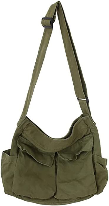 Sling Bag Aesthetic, Cute Messenger Bags, Messenger Bags For School, Canvas Sling Bag, Tote Bag With Pockets, Large Hobo Bag, Hobo Crossbody Bag, Laptop Shoulder Bag, Girls Handbags