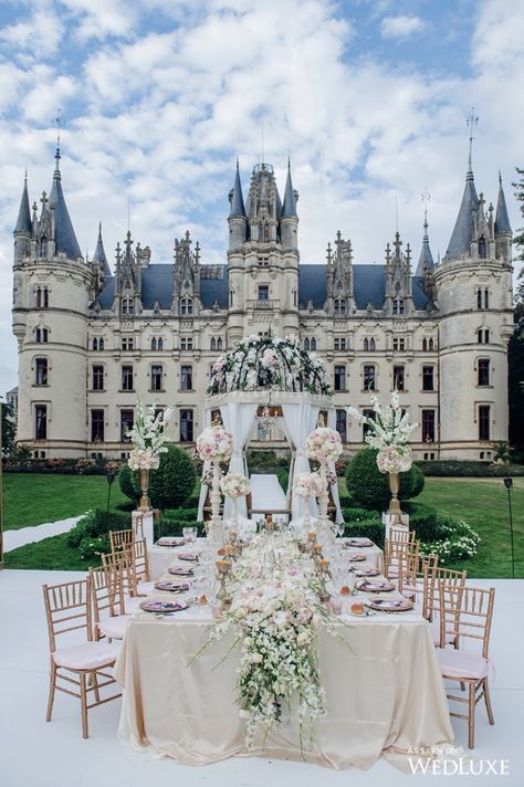 WedLuxe – A Fairytale Wedding Set In An Enchanting French Château | Photography by: AGI Studio Follow @WedLuxe for more wedding inspiration! French Chateau Wedding, Flowers And Greenery, Chateau Wedding, French Chateau, Beautiful Castles, French Wedding, Castle Wedding, A Castle, Wedding Destination