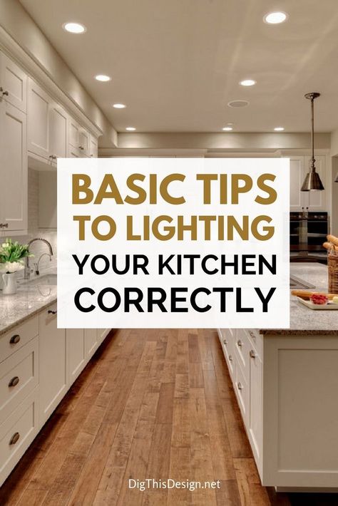 Can Lights In Kitchen, Canned Lighting, Small Kitchen Lighting, Lights Over Kitchen Island, Bathroom Recessed Lighting, Kitchen Lighting Design, Basic Kitchen, Kitchen Ceiling, Kitchen Lighting Fixtures