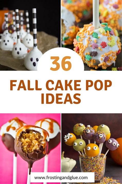 Cake Pops In Waffle Cones, Cake Pops On A Stick, Thanksgiving Desserts Cake Pops, Fall Color Cake Pops, Easy Thanksgiving Cake Pops, Fall Flavor Cake Pops, Best Cake Pop Flavors, Halloween Cake Pops Recipe Easy, Halloween Party Cake Pops