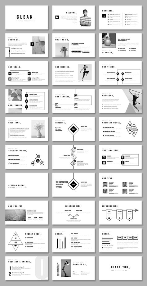 This clean and modern presentation template is perfect for any business professional looking to create a polished and professional presentation. With its simple yet effective design, this template will help you to focus on your message and leave a lasting impression on your Business Presentation Design, Free Powerpoint Presentations, Modern Presentation, Proposal Design, Business Presentation Templates, Alphabet Games, Powerpoint Presentation Design, Printable Alphabet, Ppt Design