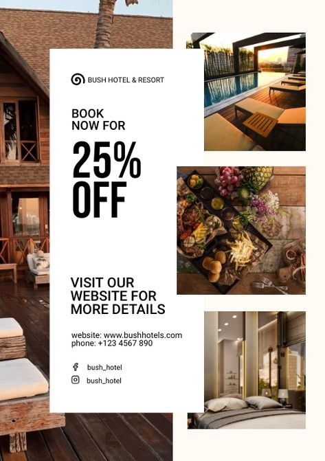 Hotels Poster Design, Hotel Offers Design, Hotel Advertising Design Poster, Hotel Offer Poster, Hotel Template Design, Luxury Hotel Poster Design, Hotel Poster Design Creative, Hotel Flyer Design Inspiration, Hotel Promotion Ideas