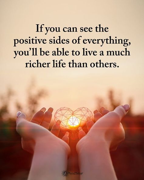 Power of Positivity on Instagram: “Double TAP if you agree.  If you can see the positive sides of everything, you'll be able to live a much richer life than others.…” Bright Side Quotes, Inspirational Lyrics, Bright Quotes, Positive Good Morning Quotes, Cute Images With Quotes, Spiritual Words, Kindness Quotes, Power Of Positivity, Memories Quotes