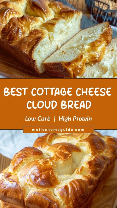 Hey friends! | Dessert Recipes With Cottage Cheese, Low Carb Recipes Using Cottage Cheese, Cottage Cheese Sourdough, Two Ingredient Cottage Cheese Bread, Cottage Cheese Egg Bread, Recipe Using Cottage Cheese, Cottage Cheese Bread Gluten Free, Pureed Cottage Cheese Recipes, Cottage Cheese Icing Low Carb Cloud Bread Recipes, Recipe For Cloud Bread, Creative Low Carb Meals, Low Carb 3 Ingredient Recipes, Gluten Free Cloud Bread Recipe, Keto Baked Cheese, Protein Cloud Bread, Gf Cottage Cheese Bread, Healthy Breakfast Recipes Gluten Free