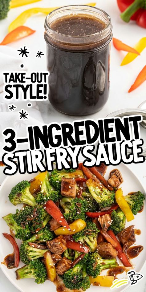 3 Ingredient Stir Fry Sauce Healthy Stir Fry Sauce, Chicken Stir Fry Sauce, Asian Stir Fry Sauce, Soy Sauce Stir Fry, Stir Fry Sauce Easy, Stir Fry Sauce Recipe, Homemade Stir Fry, Beef Stir Fry Recipes, Toasted Sesame Oil