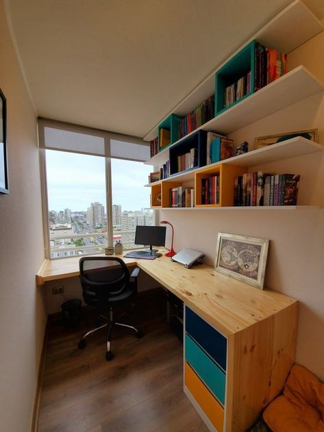 Home office fresh home decor idea 2023 Small Narrow Home Office, Long Narrow Home Office, Small Narrow Office Space Ideas, Narrow Desk Setup, Narrow Study Room Ideas, Narrow Office Design, Small Narrow Office, Long Narrow Office Space Ideas, Narrow Office Space