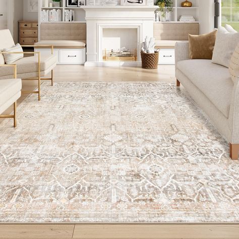 PRICES MAY VARY. Aesthetic Appeal: Our area rug 8x10 showcases a charming blend of antique, vintage and fresh modern design, infusing your space with a dynamic and invigorating ambiance while maintaining a elegant feel. Its neutral beige and light tones makes its suitable for seamlessly harmonizes with both casual and formal settings. Ultra Soft & Comfortable : The surface of our living room carpet is very soft and harmless to the skin, no need to worry about it emitting any bad smell. When you Area Rug For White Couch, White Area Rug Dining Room, Boho Carpet Bedroom, Beige Rugs In Living Room, Living Room Rug Apartment, Rugs For Light Grey Couch, Best Neutral Rugs For Living Room, Modern Neutral Rug Living Rooms, Modern Organic Area Rug