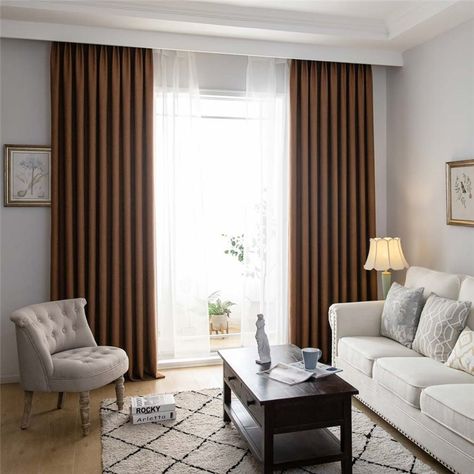 Brown Curtains Living Room, Blackout Curtains Living Room, Cortina Boho, Rideaux Boho, Measuring Curtains, Brown Curtains, Thick Curtains, Luxury Curtains, Boho Curtains