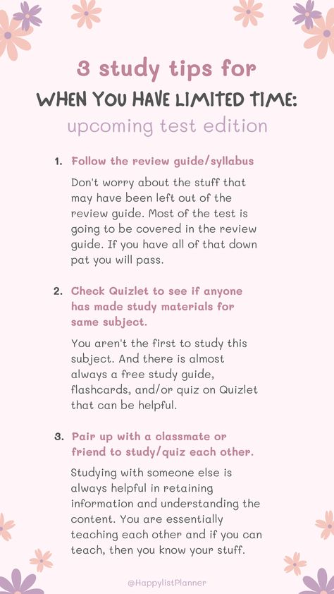 Study Tips For Each Subject, Tabe Test Study Guides, How To Ace A Test You Didnt Study For, Study Tips Flashcards, Test Study Tips, How To Study For A Science Test, How To Cover Syllabus In Less Time, Quizlet Aesthetic, How To Make A Study Guide