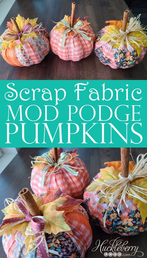 Make Fabric Pumpkins, Mountain Crochet, Fall Pumpkin Crafts, Fall Decor Diy Crafts, Mod Podge Crafts, Fall Scarecrows, Fall Sewing, Amazing Crafts, Scrap Fabric Crafts